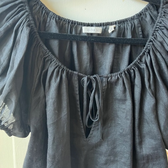 Dôen Hera Top in size XS Black lightweight ramie - Picture 4 of 5